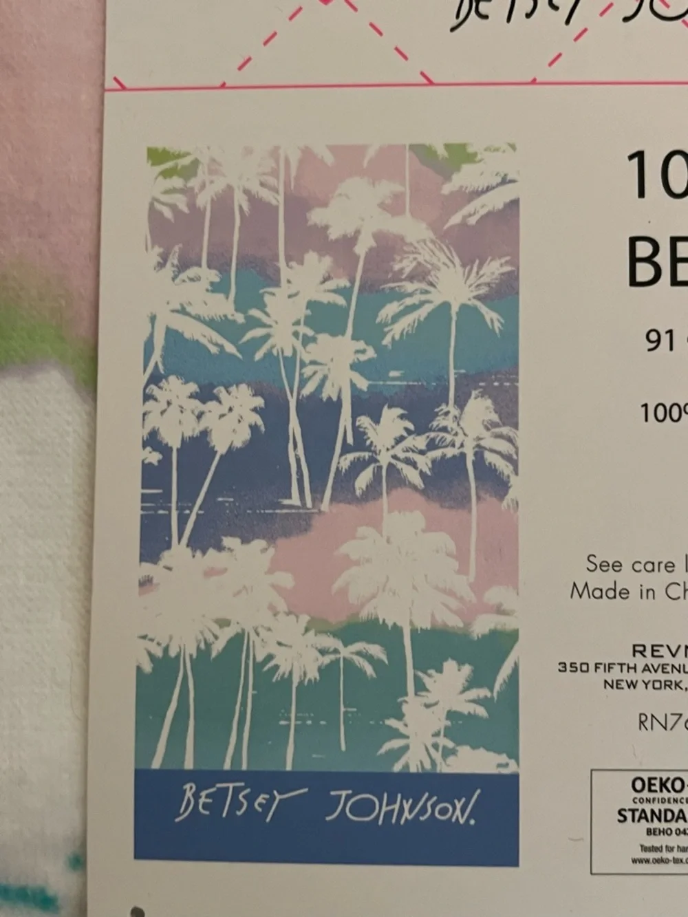 Betsey Johnson Pastel Palm Tree Beach Towel